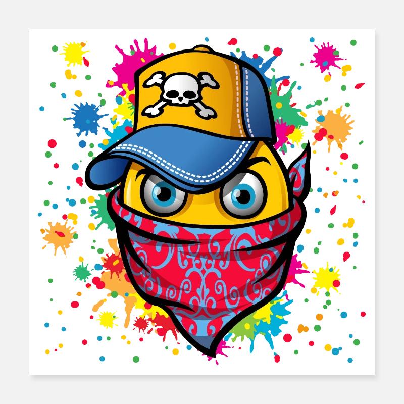 Masque et graffitis Poster 40 x 40 cm