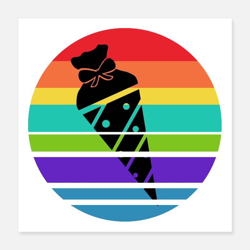 Sac de l’école Sac à sucre Début d’école Poster 40 x 40 cm