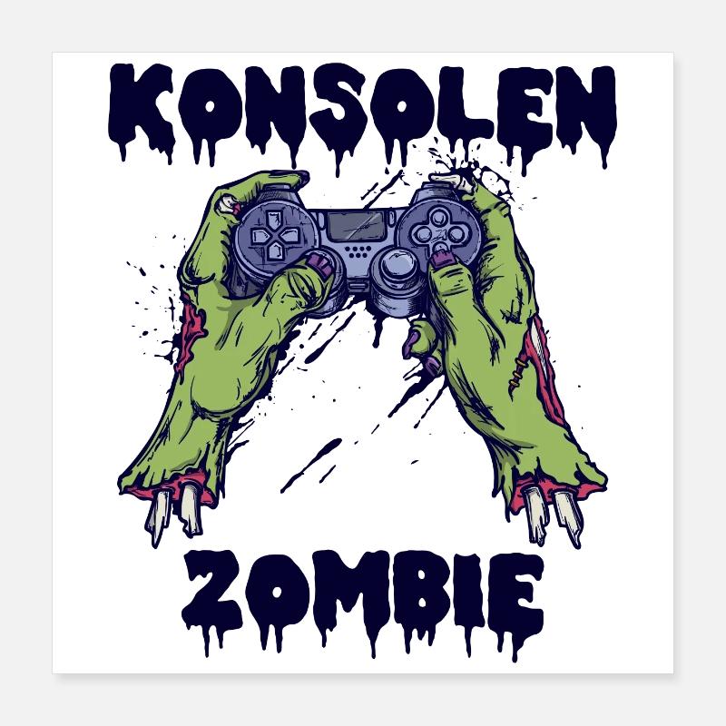 Zocker Konsole Controller Videogames Gamer Zocker Poster 40x40 cm