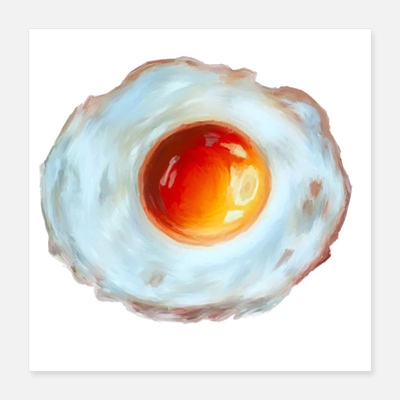 Oeuf Soleil Aquarelle Poster 40 x 40 cm