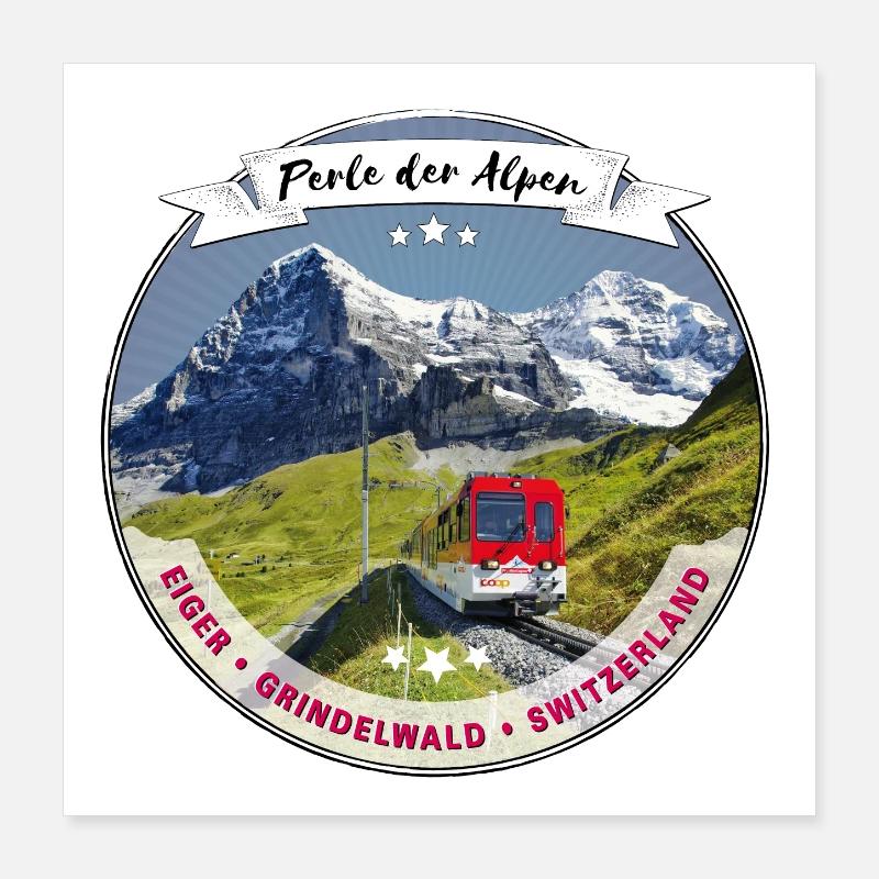 Eiger, Perle der Alpen Poster 40x40 cm