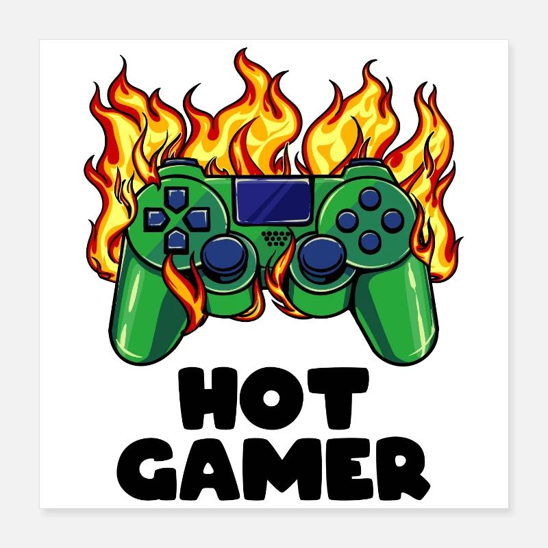 Gamer Zocker Videospieler Games Controller Poster 40x40 cm