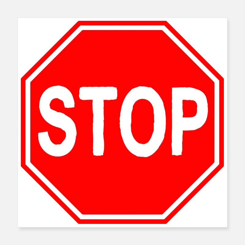 Stop-Schild Poster 40x40 cm