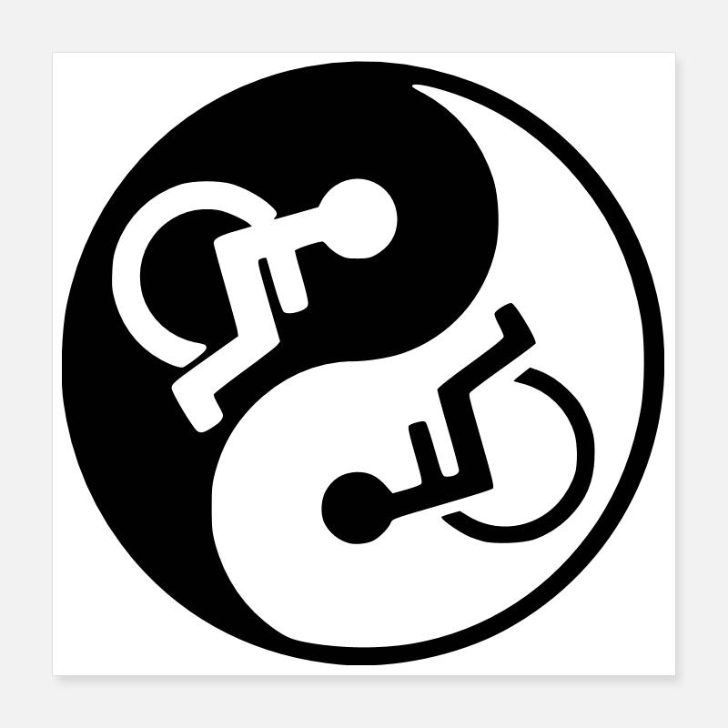 Fauteuil roulant Yin et yang conception de fauteuil roulant * Poster 40 x 40 cm