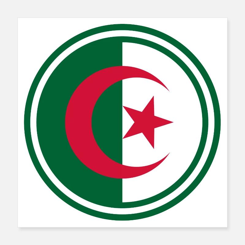 Drapeau de l’Algérie autour Poster 40 x 40 cm
