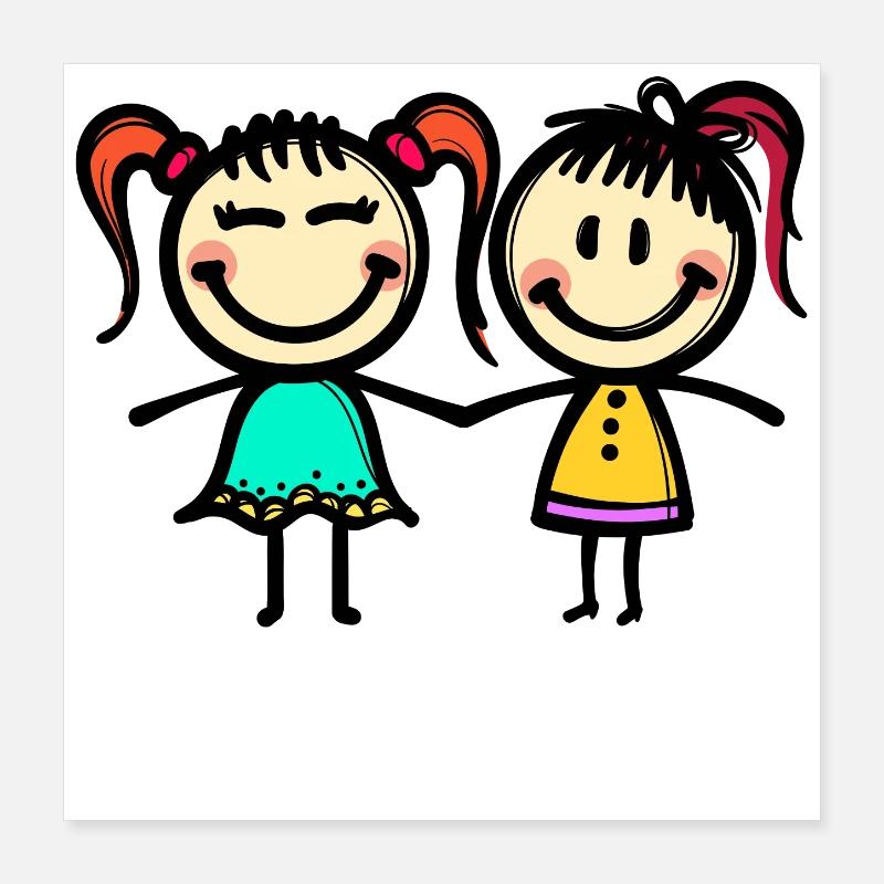 Kumpel Beste Freunde Poster 40x40 cm