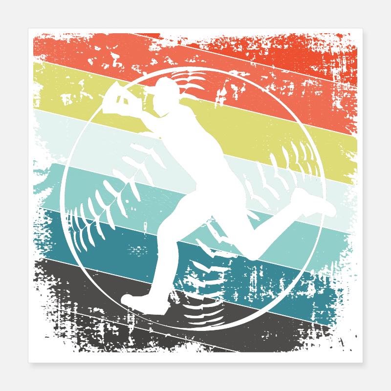 Baseball joueur Poster 40 x 40 cm