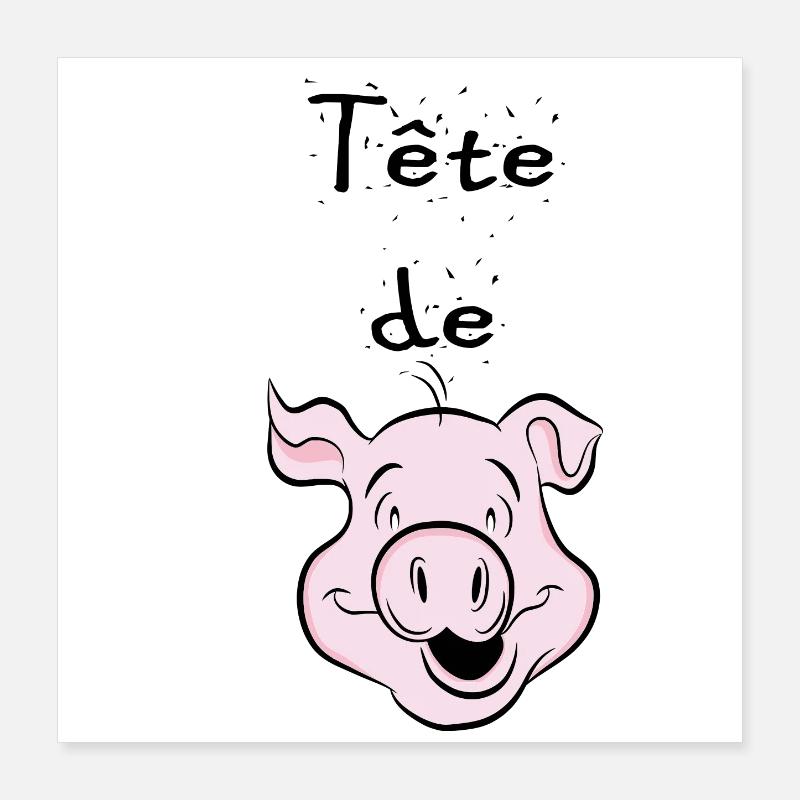 tête de cochon Poster 40 x 40 cm