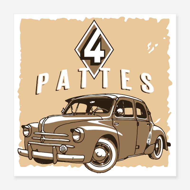 4 PATTES Poster 40 x 40 cm
