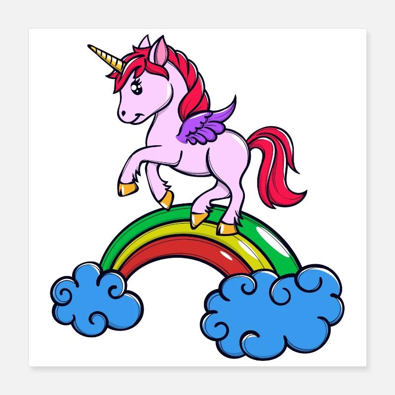 Animal Licorne Poster 40 x 40 cm