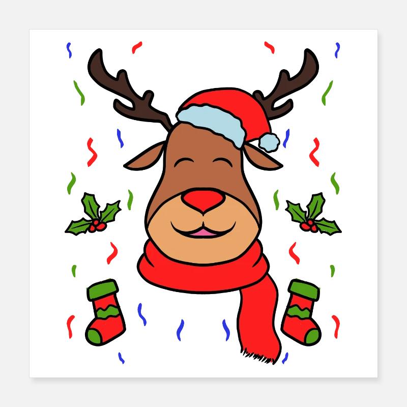 Rennais Noël décorations Poster 40 x 40 cm