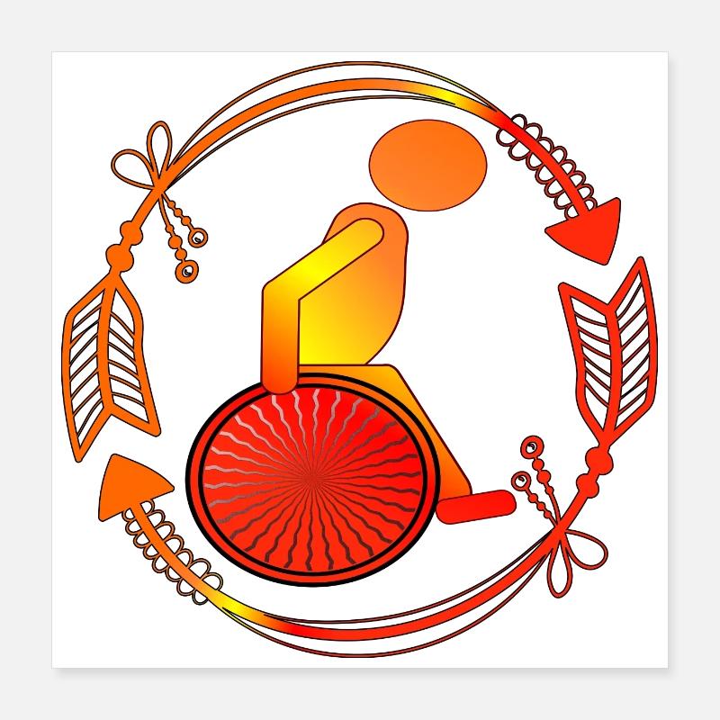 Rollstuhllfahrer Gehbehinderung ROLLSTUHL Poster 40x40 cm