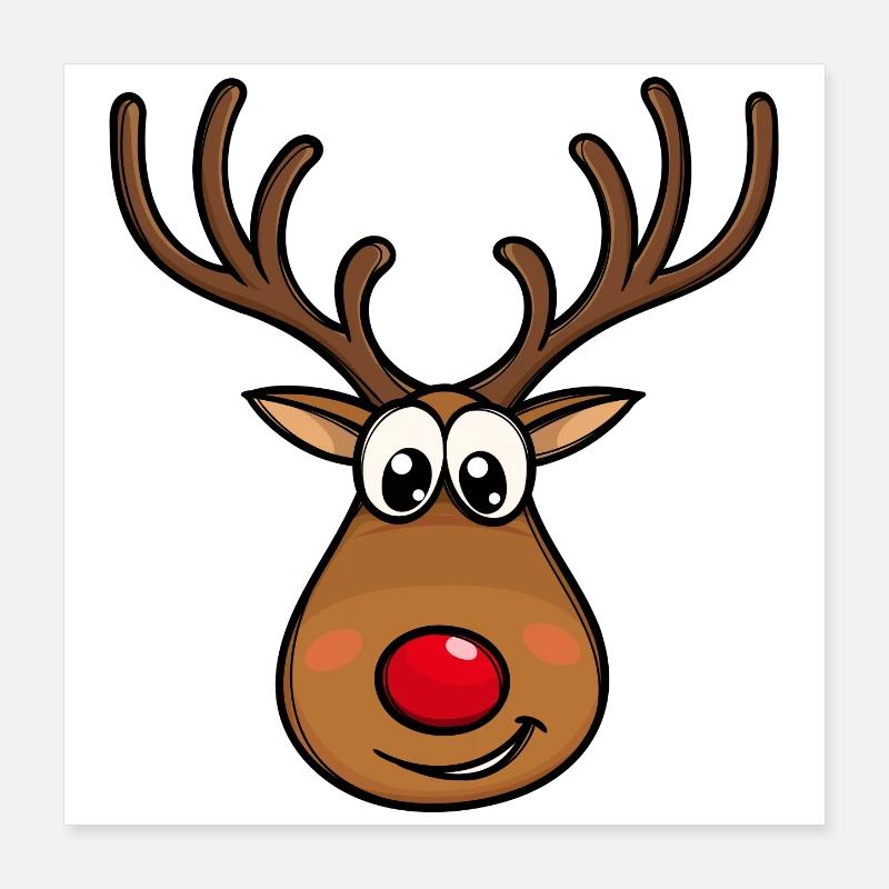 Rudolf Noël renne visage Poster 40 x 40 cm