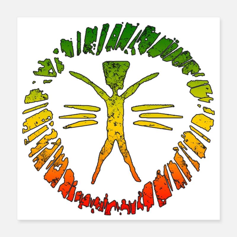 Hippie Reggaezeichen mit Farbverlauf Poster 40x40 cm