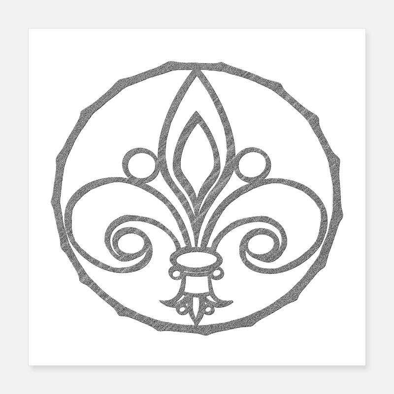 wappensymbole, fleur de lys Relief Poster 40x40 cm