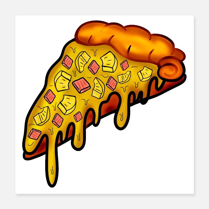 Hawaii Pizza - Pineapple HAM CHEESE Poster 16" x 16" (40x40 cm)