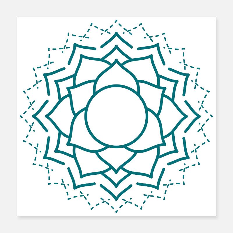Intricate Mandala Floral Pattern Poster 16" x 16" (40x40 cm)