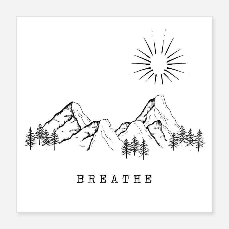 Berglandschaft - Mointain Landscape Poster 40x40 cm