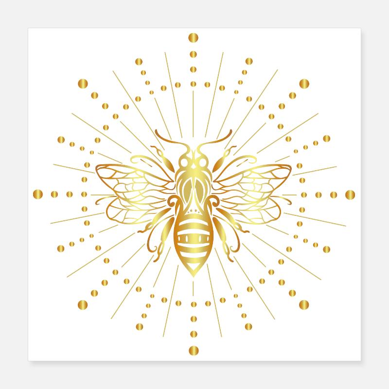 Bee Sun Honey Bee Poster 16" x 16" (40x40 cm)