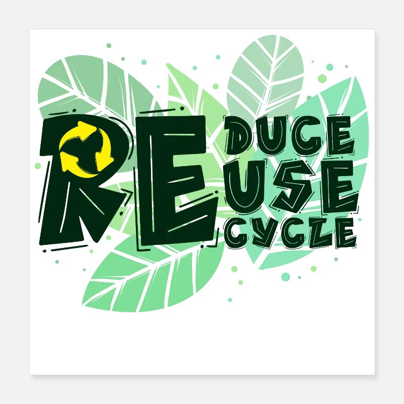 Umwelt Erde Recycling Naturschutz Statement Poster 40x40 cm