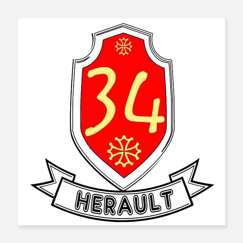 Hérault Poster 40 x 40 cm