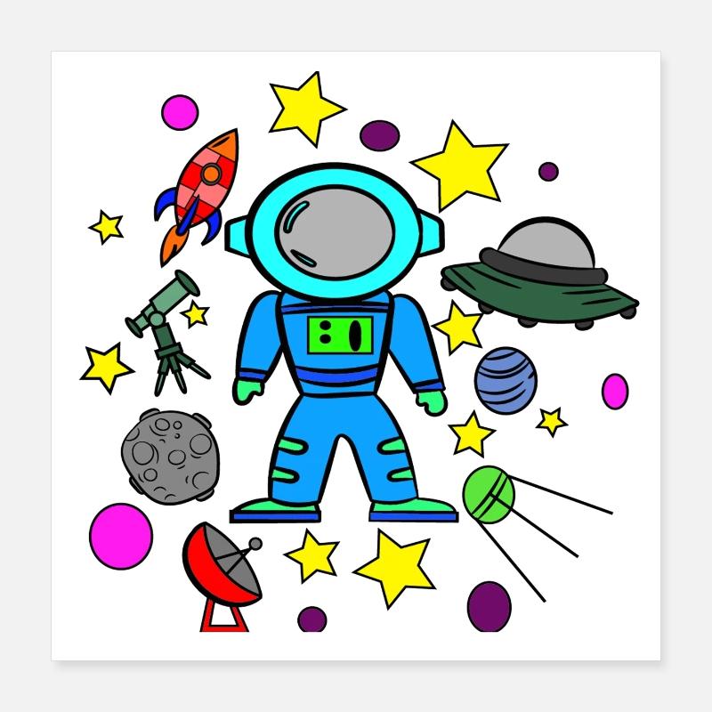 Planet flyver børn Poster 40x40 cm