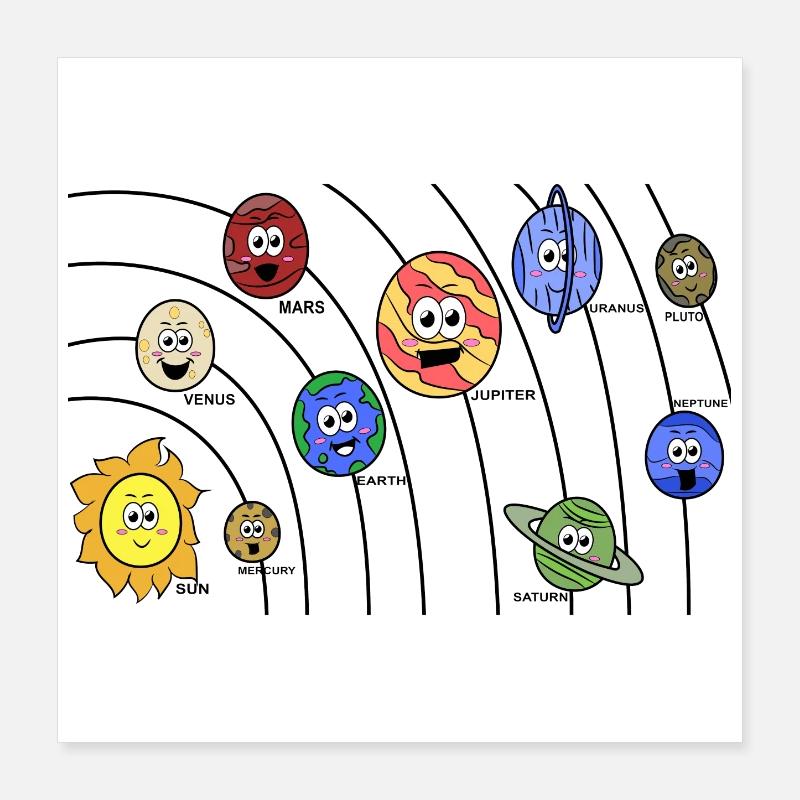 Kids Planets Poster 16" x 16" (40x40 cm)