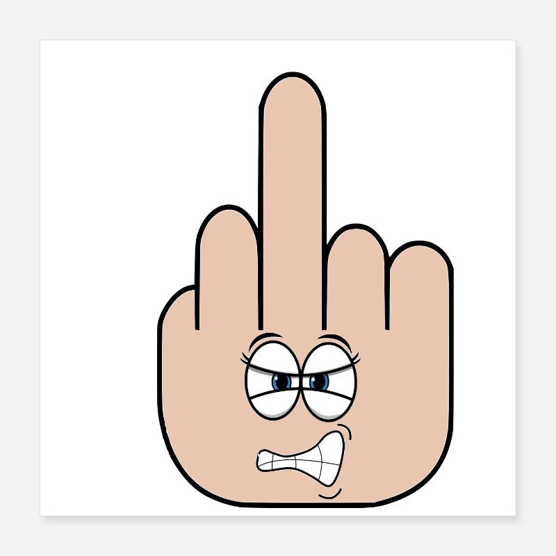 middle finger Poster 16" x 16" (40x40 cm)
