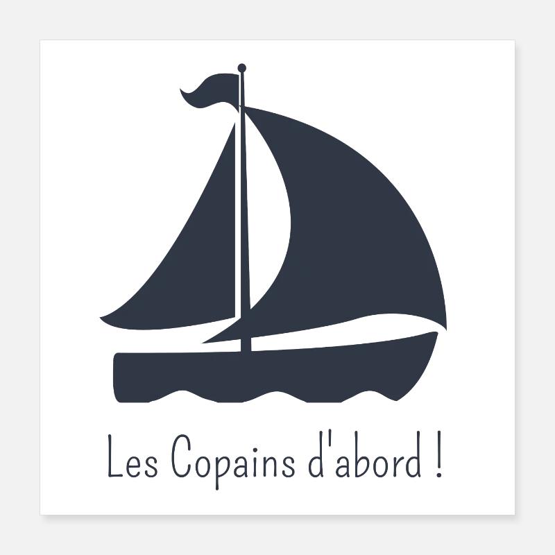Les Copains d'abord de Brassens Poster 40 x 40 cm