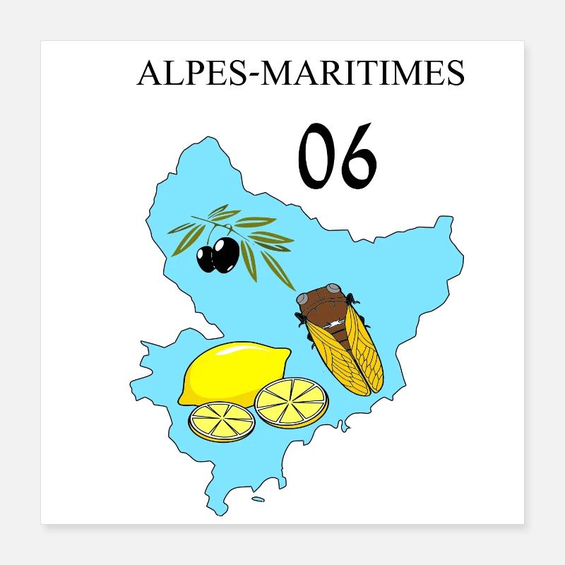 Alpes maritimes Poster 40 x 40 cm