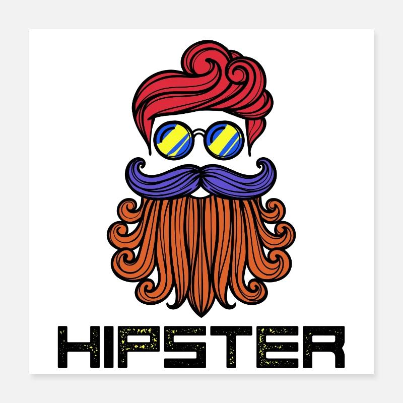 Bart Hipster Spruch Bartfrisur Bartträger Poster 40x40 cm
