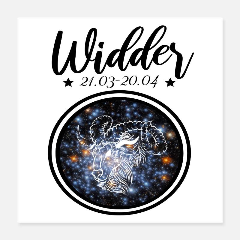 Widder Sternzeichen Poster 40x40 cm