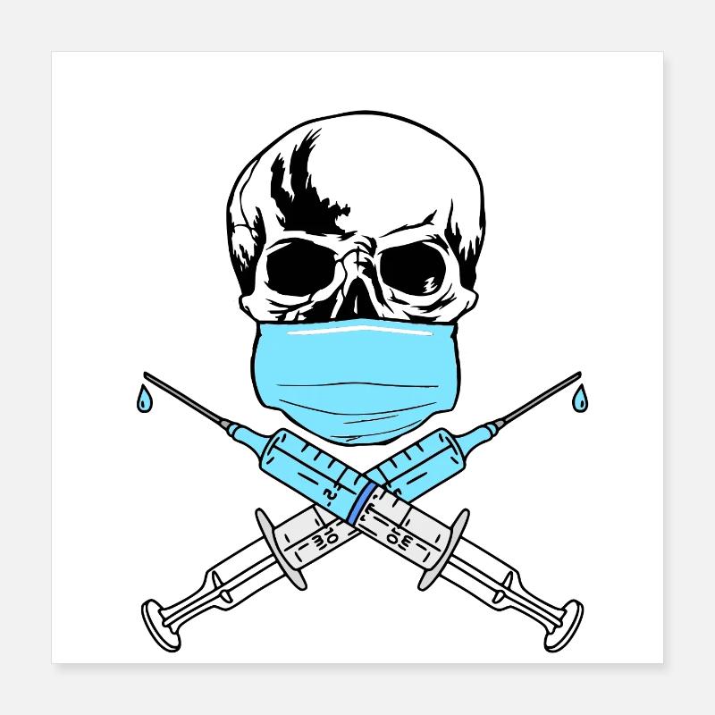 tête de mort vaccin Poster 40 x 40 cm
