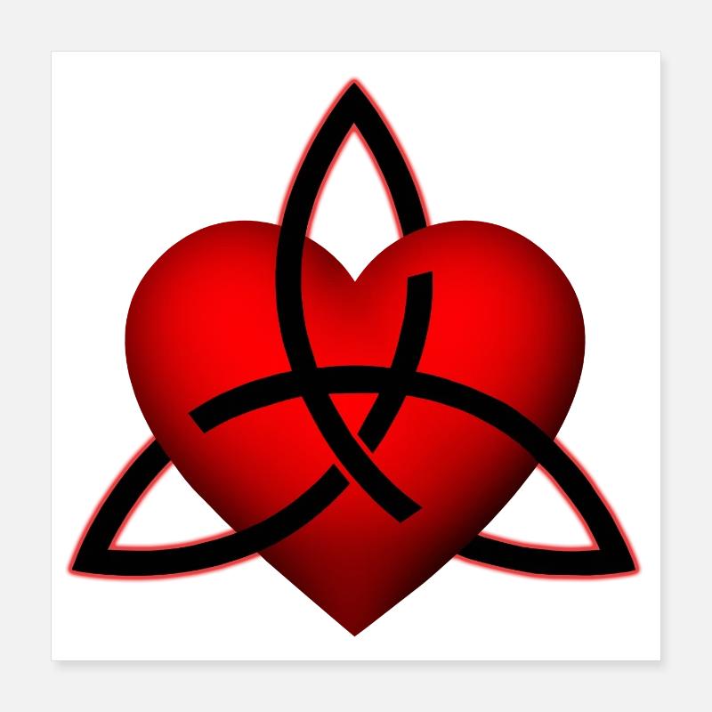 Celtic Heart Pattern Poster 16" x 16" (40x40 cm)