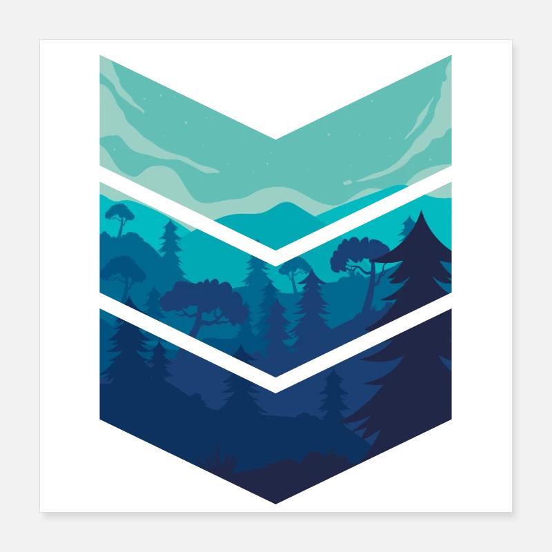 Art abstrait Formes de dessin créatives Poster 40 x 40 cm