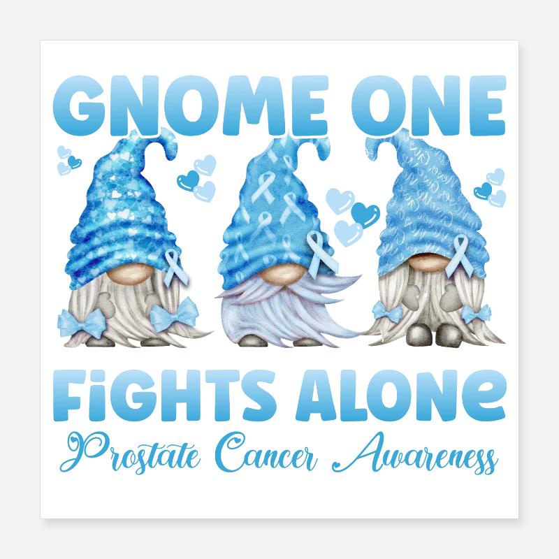 Prostate Cancer Awareness Light Blue Gnome Poster 16" x 16" (40x40 cm)
