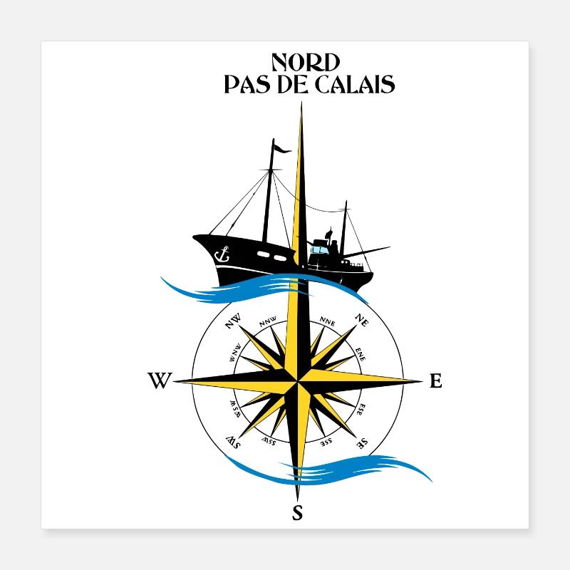 Nord Pas de Calais - Poster 16" x 16" (40x40 cm) - white