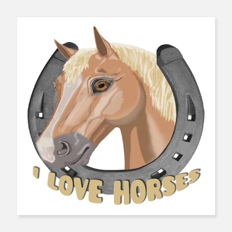 Ich liebe Pferde Pferd Pferd Poster 40x40 cm