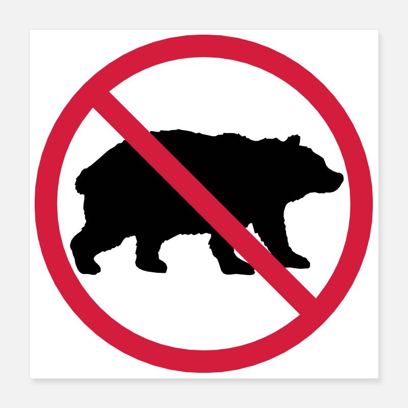 Bear Forbidden Shield Poster 16" x 16" (40x40 cm)