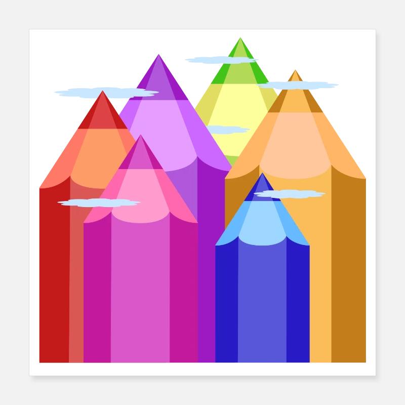 Pics de couleur Poster 40 x 40 cm