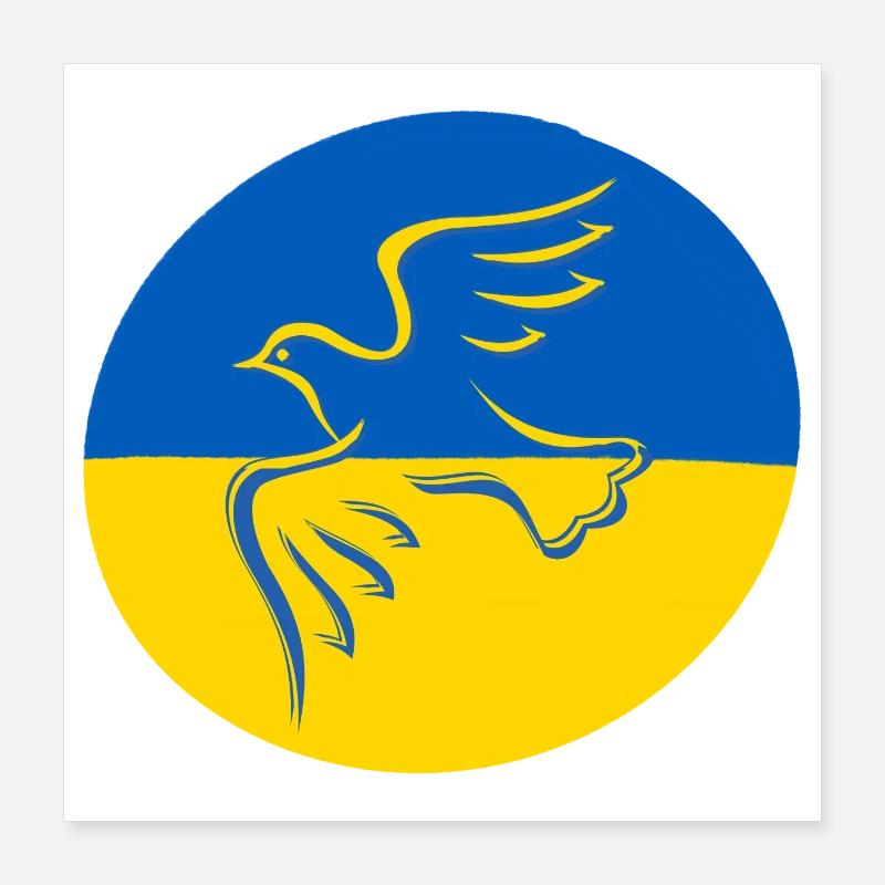 Ukraine Friedenstaube Poster 40x40 cm