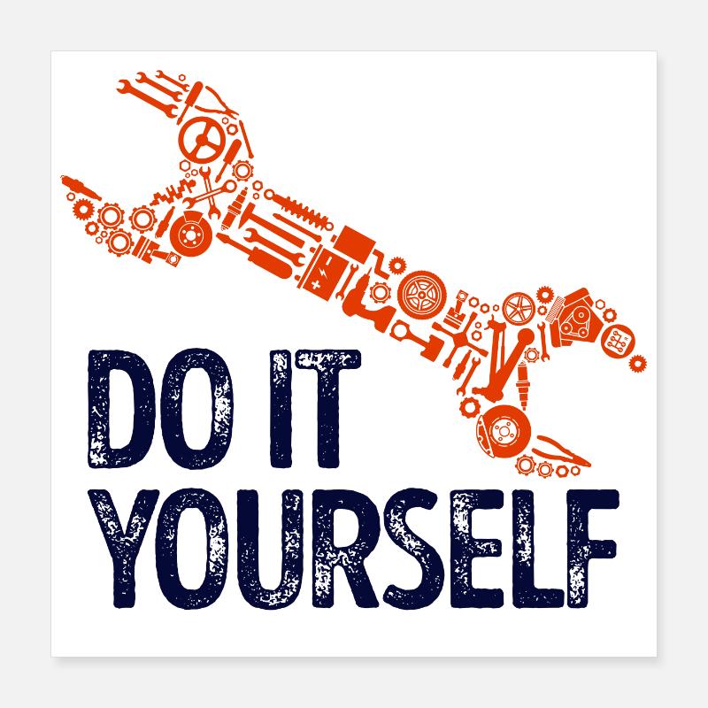 Auto Schraubenschlüssel Statement Schrauber Poster 40x40 cm
