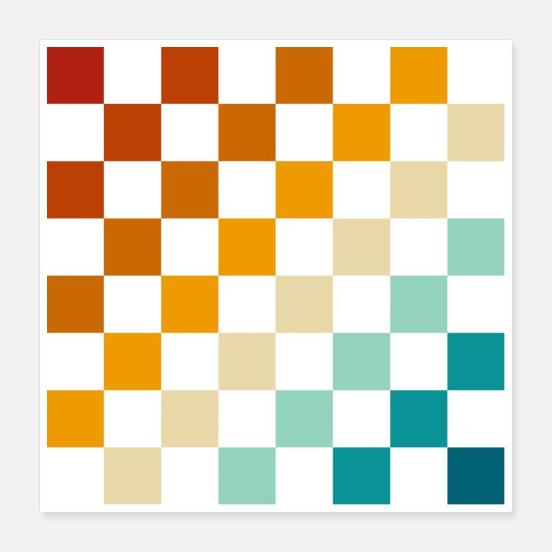 Échiquier rétro Poster 40 x 40 cm
