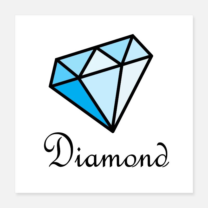 Blue Geometric Diamond Poster 16" x 16" (40x40 cm)