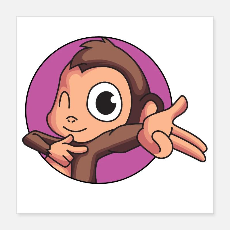 Singe effronté Poster 40 x 40 cm