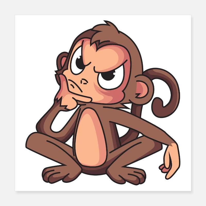 Clever Monkey Poster 16" x 16" (40x40 cm)