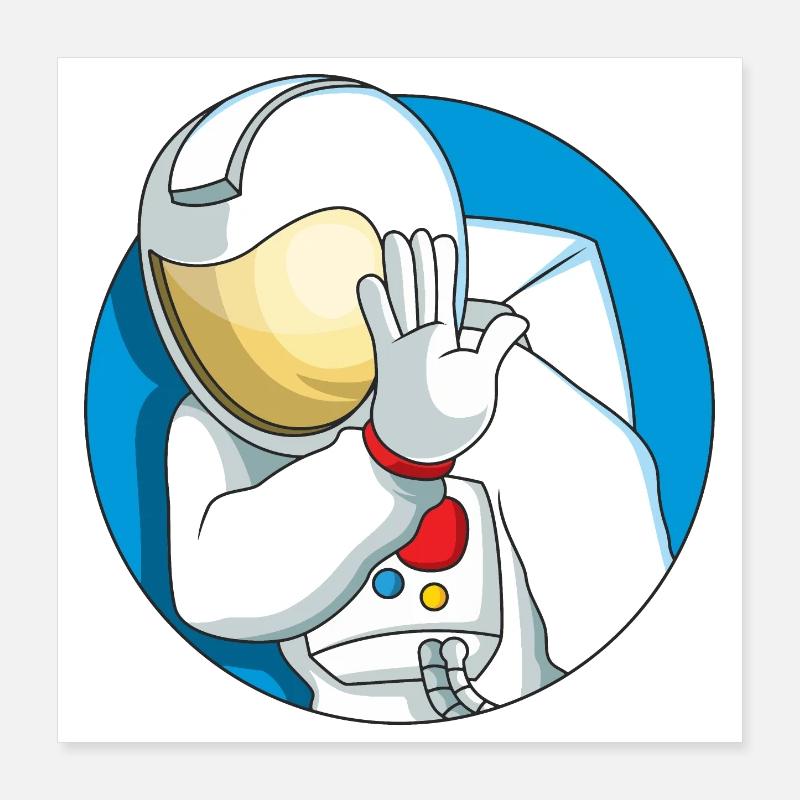 Shy astronaut Poster 16" x 16" (40x40 cm)