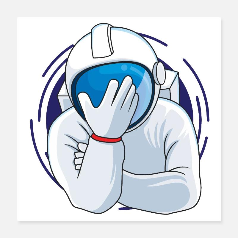 Facepalm Astronaute Poster 40 x 40 cm