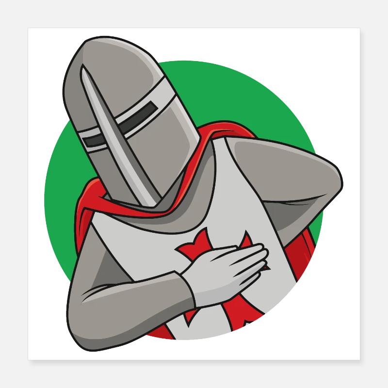 Freundlicher Ritter Poster 40x40 cm