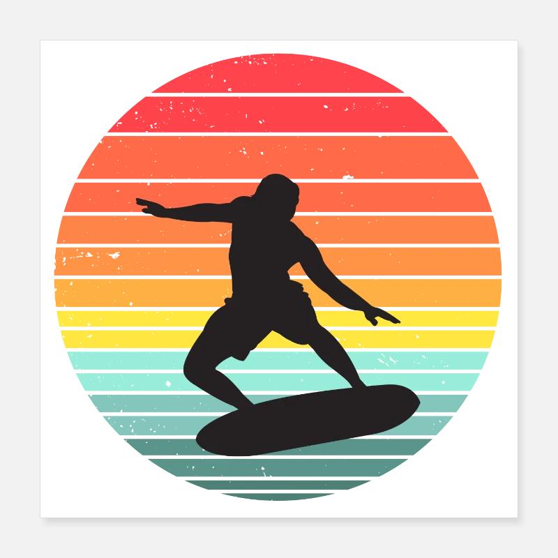 surf, surfer, surfeur Poster 40 x 40 cm